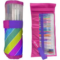 Canetas Spiro 0.7mm Estojo Rollerset 29 Unidades CIS Rosa
