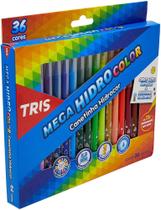 Canetinha 36 Cores Para Pintar Colorir Mega Hidrocolor Cores Intensas - Tris