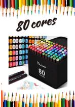 Canetinha 80 cores para pintar Livro de colorir e desenhar desenho bob gudi papelaria férias escolares