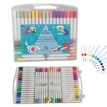 Canetinha Caneta 60 Cores Marcador Tinta Acrilica A Prova de Agua Permanente Pintura Artesanato Escultura Cor Vibrante