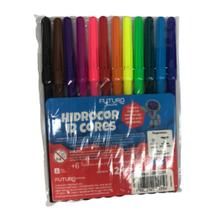 Canetinha Caneta Colorida Escolar Hidrocor 12 Cores - Futuro Escolar