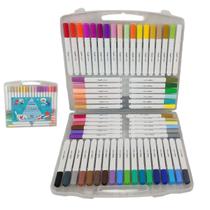 Canetinha Caneta Marcador 60 Cores Tinta Acrilica A prova De Agua Permanente Estojo Arte Desenho Pintura Artesanato
