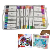 Canetinha Caneta Marcador 60 Cores Tinta Acrilica A prova De Agua Permanente Estojo Maleta Pintura Artesanato Escultura Canetinha Caneta Marcador 60 Cores Tinta Acrilica A prova De Agua Permanente Estojo Maleta Pintura Artesanato Escultura