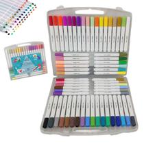 Canetinha Caneta Marcador 60 Cores Tinta Acrilica A Prova de Agua Permanente Maleta Estojo Artesanato Escultura