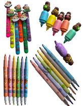 Canetinha Capivara Marca Texto Duplo Volta as Aulas Colorido