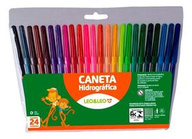Canetinha Colorida Hidrográfica 24 Cores - Atóxica - Leo&leo