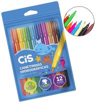 Canetinha Colorida Hidrográfica Com 12 Cores Cis