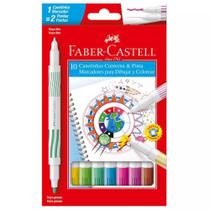 Canetinha Contorna e Pinta Faber-castell Duas Pontas 10 Cores