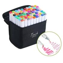 Canetinha De Pintura 60 Unidades Ponta Dupla Marcador Estojo