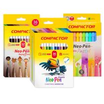 Canetinha escolar Gigante cores básicas + pastel + pele kit 60 cores