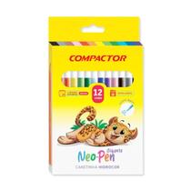 Canetinha escolar Gigante Neo-Pen Compactor 2,0 com 12 cores Canetinha escolar Gigante Neo-Pen Compactor 2,0 com 12 cores