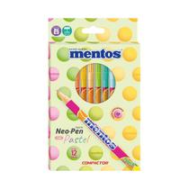 Canetinha Gigante Mentos Neo-Pen tons pastel com 12 cores Canetinha Gigante Mentos Neo-Pen tons pastel com 12 cores