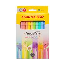 Canetinha Gigante Neo-Pen Compactor tons pastel 2.0 com 12 cores