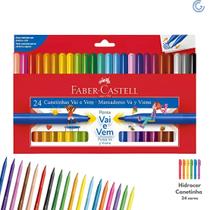 Canetinha Hidrocor 24 Cores Ponte Vai e Vem- Faber Castell