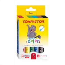 Canetinha Hidrocor 6 Cores Jumbo Ponta Grossa Compactor