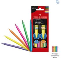 Canetinha Hidrocor 6 Cores Ponta Vai e Vem Neon - Faber Castell