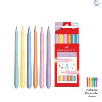 Canetinha Hidrocor 6 Cores Ponta Vai e Vem Tom Pastel- Faber Castell