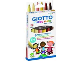 Canetinha Hidrocor Giotto Turbo Maxi Tons de Pele 6 Pele