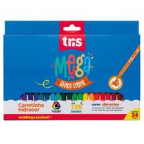 Canetinha Hidrocor Ponta Fina Mega Hidro Color - 24 Cores - Tris