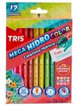Canetinha Hidrocor Tris Mega Hidro Color Tons Tropicais 12 Cores