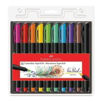 Canetinha Hidrografica 10 Cores Supersoft Brush Faber Castell