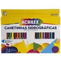 Canetinha Hidrográfica 24 Cores Pintura Desenho Acrilex Canetinha Hidrográfica 24 Cores Pintura Desenho Acrilex