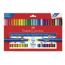 Canetinha Hidrográfica 24 cores Vai e Vem Faber Castell