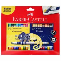 Canetinha Hidrográfica 48 Cores Bicolor Faber Castell