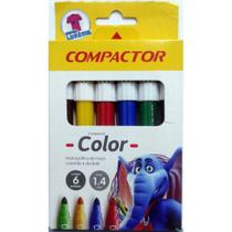 Canetinha Hidrográfica 6 Cores Compactor Color Jumbo 1-4Mm Canetinha Hidrográfica 6 Cores Compactor Color Jumbo 1-4Mm