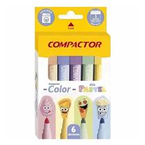 Canetinha Hidrográfica Color Pastel 164031 6 Cores - Compactor