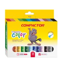 Canetinha Hidrográfica Compactor Color 12 Cores - Ponta Grossa