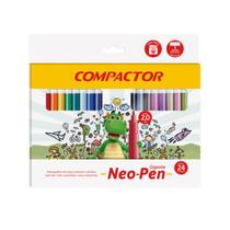 Canetinha Hidrográfica Compactor Neo Pen Gigante 24 Cores