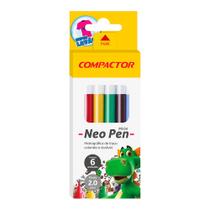 Canetinha Hidrográfica Compactor Neo-Pen Mirim C/6 Cores