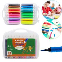 Canetinha Hidrográfica Estojo 24 Cores Brush Leo E Leo