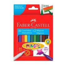 Canetinha Hidrográfica Faber Castell C/10 Cores + 2 Mágicas