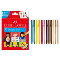 Canetinha Hidrográfica Faber-Castell Caras & Cores 6+6 Tons de Pele
