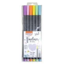 Canetinha Hidrografica Fineliner Tons Pastel 0.4mm - Estojo 6 Cores - BRW