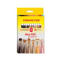 Canetinha hidrográfica Gigante Neo-Pen Compactor tons de pele 2.0 com 12 cores