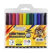 Canetinha Hidrográfica Jumbo 12 Cores Brw Canetinha Hidrográfica Jumbo 12 Cores Brw