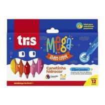 Canetinha Hidrográfica Jumbo Com 12 Cores Tris