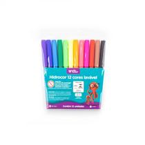 Canetinha Hidrográfica Lavável 12 Cores Onda