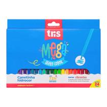 Canetinha Hidrográfica Mega Cores Vibrantes 24 Cores - Tris