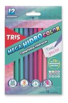 Canetinha Hidrográfica Mega Hidro Color Tris Pastel 12 Cores