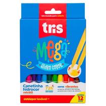 Canetinha Hidrográfica Mega Retrátil 12 Cores - Tris