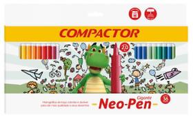 Canetinha Hidrografica Neon - Pen Gigante 36 cores
