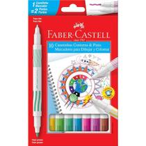 Canetinha Hidrografica Ponta Dupla 10 Cores Faber Castell - Faber-castell