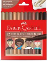 Canetinha Hidrográfica Ponta Vai e Vem 12 Cores Tons de Pele - Faber Castell