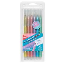 Canetinha Hidrográfica Tris 6 Cores Tons Pastel Glitter Canetinha Hidrográfica Tris 6 Cores Tons Pastel Glitter