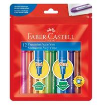 Canetinha Hidrográfica Vai e Vem 12 Cores Faber-Castell Canetinha Hidrográfica Vai e Vem 12 Cores Faber-Castell