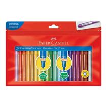 Canetinha hidrografica vai e vem 24 cores - faber castell